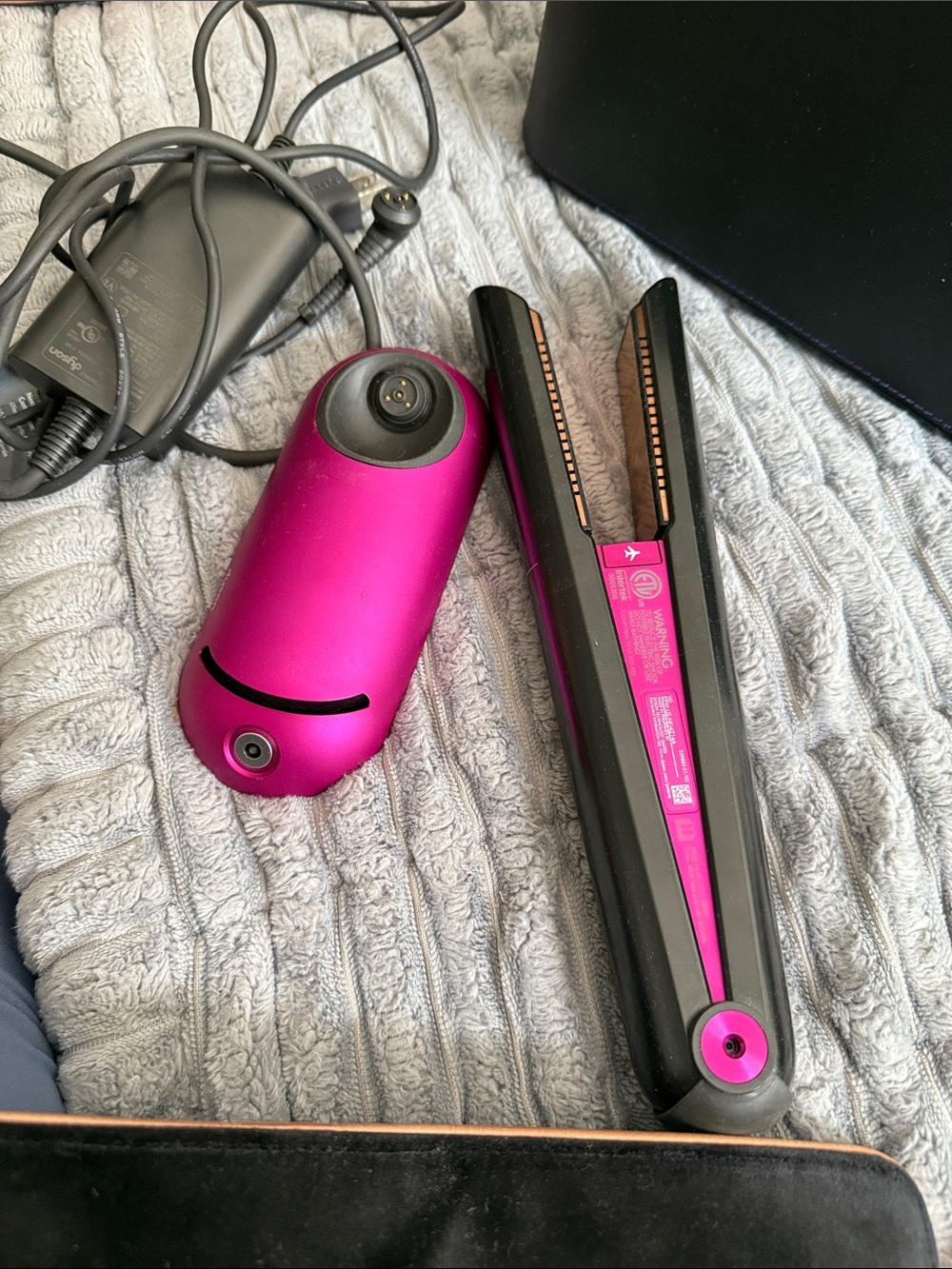 Dyson Magenta and Black Hair Straightener and Attachment